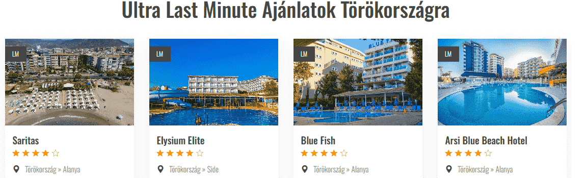 Ultra last minute török utak